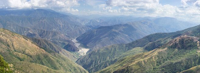 Fototapeta na wymiar panorama of the Chicamocha's canyon at Santander Colombia