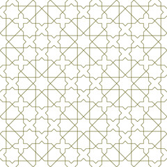 Seamless geometric ornament based on traditional islamic art.Brown color lines.Great design for fabric,textile,cover,wrapping paper,background.Thin lines.