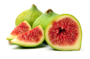 Ripe figs on a white background