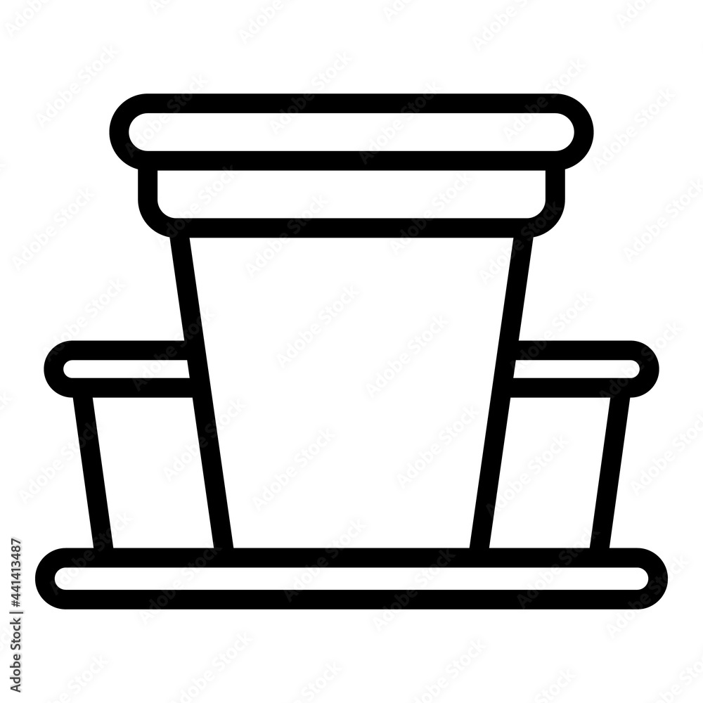 Poster Campsite building icon. Outline Campsite building vector icon for web design isolated on white background