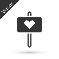 Grey Peace icon isolated on white background. Hippie symbol of peace. Vector