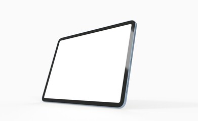 Photo 3D brandless tablet with empty screen isolated ipad