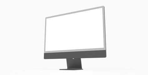 Workspace blank screen desktop computer, Mockup computer black dark