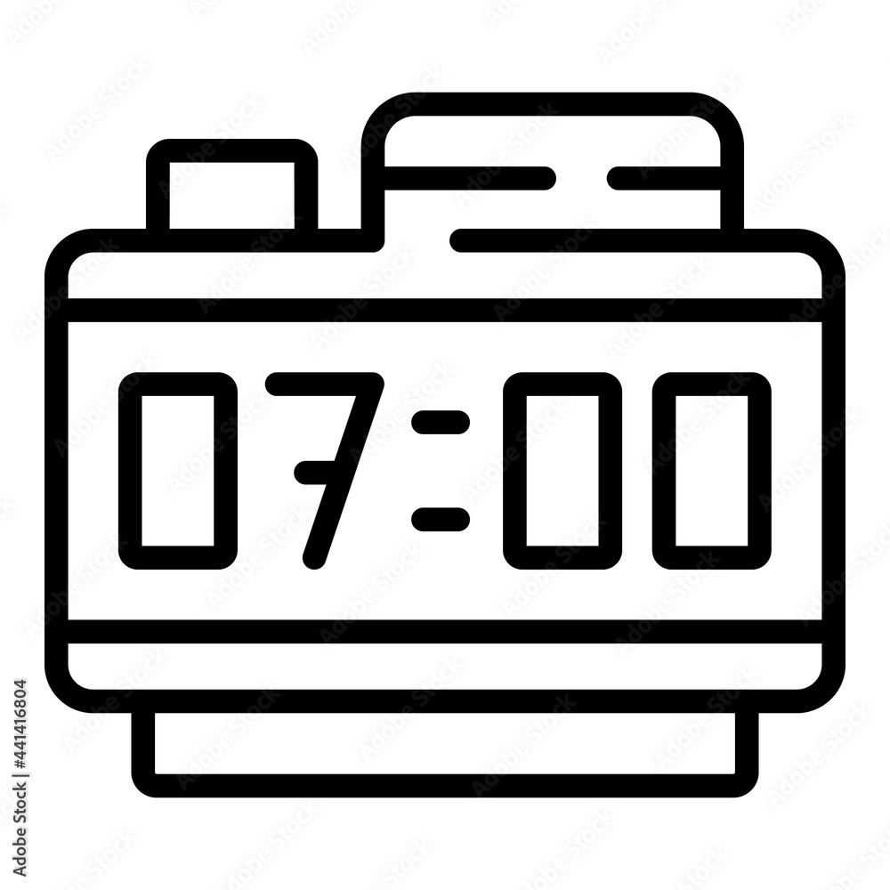 Poster digital alarm clock icon. outline digital alarm clock vector icon for web design isolated on white b