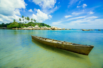Fototapeta na wymiar boats on the beach Bintan island