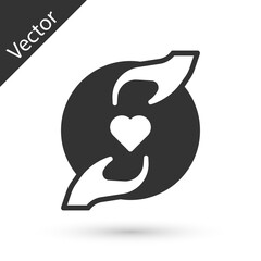 Grey Pleasant relationship icon isolated on white background. Romantic relationship or pleasant meeting concept. Vector