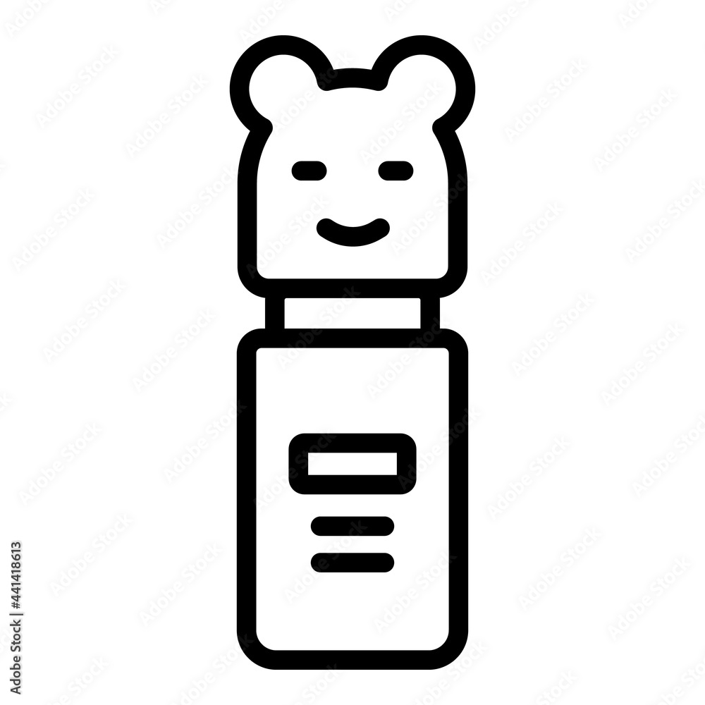 Sticker Korean cosmetics oil icon. Outline Korean cosmetics oil vector icon for web design isolated on white background - Stickers
