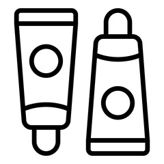 Korean cosmetics skin cream tube icon. Outline Korean cosmetics skin cream tube vector icon for web design isolated on white background