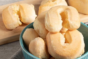 Cheese biscuits (biscoitos de queijo), traditional Brazilian snack.