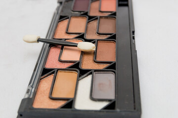 makeup, eyeshadow palette on a white background.