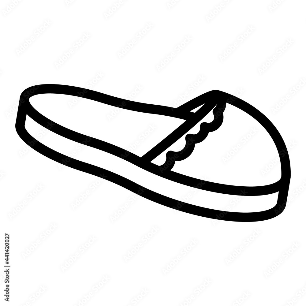 Wall mural Home slippers feet icon. Outline Home slippers feet vector icon for web design isolated on white background - Wall murals