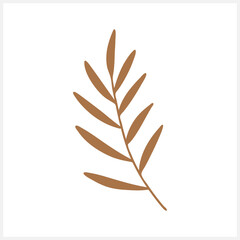 Doodle leaf of palm icons isolated on white. Stencil. Vector stock illustration. EPS 10