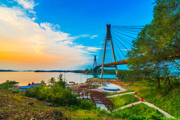 Barelang bridge in the morning Batam Island