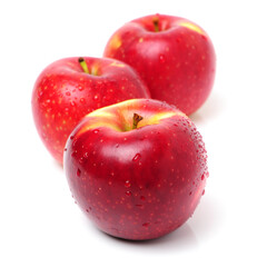Red apples isolated on white background