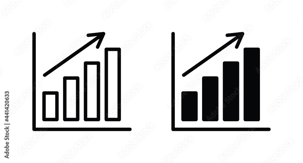 Poster growing graph icon for computer, web and mobile app