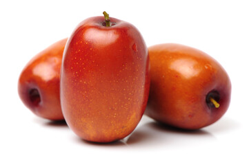 jujube or chinese date on white background