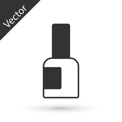 Grey Bottle of nail polish icon isolated on white background. Vector
