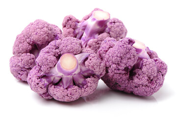 Purple cauliflower on white background 