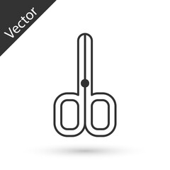 Grey Nail scissors icon isolated on white background. Manicure and pedicure scissors. Vector