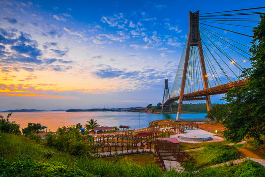 Barelang bridge in the morning Batam Island