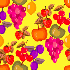 Fruits mix seamless pattern.
