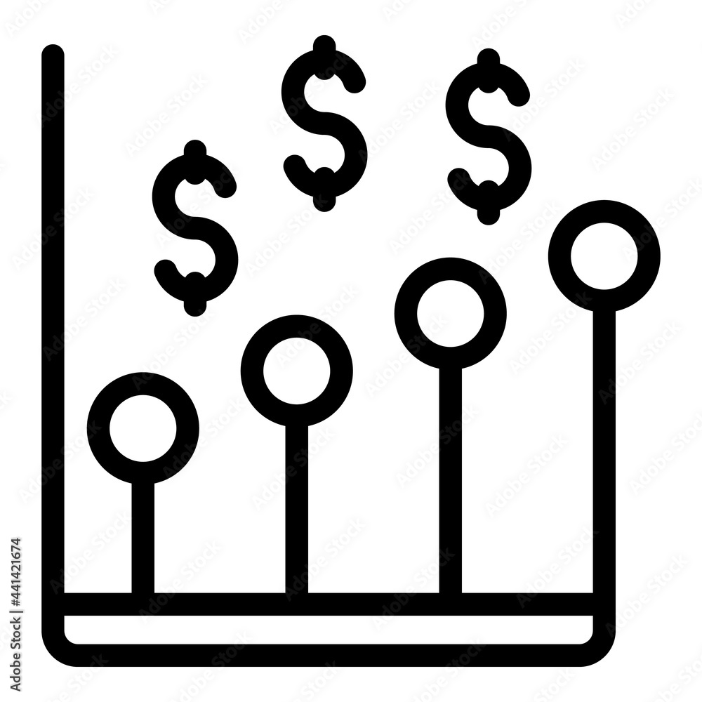 Poster marketing finance graph icon. outline marketing finance graph vector icon for web design isolated on