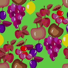 Fruits mix seamless pattern.