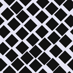 Diagonal squares wallpaper. Seamless black pattern. Repeated black square ornament.