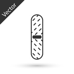 Grey Nail file icon isolated on white background. Manicure tool. Vector