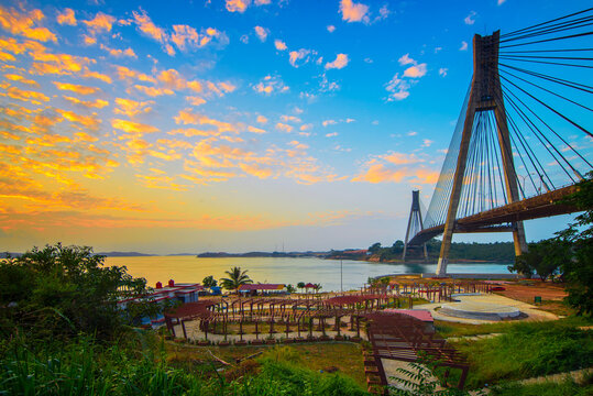 Barelang bridge in the morning Batam Island