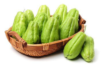 Chayote on a white background