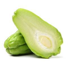 Chayote on a white background
