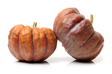 Orange pumpkin on white background 