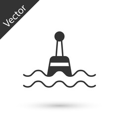 Grey Floating buoy on the sea icon isolated on white background. Vector