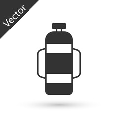 Grey Aqualung icon isolated on white background. Oxygen tank for diver. Diving equipment. Extreme sport. Diving underwater equipment. Vector