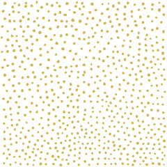 Hand drawn painted gold circles. Gold polka dot seamless pattern. Abstract illustration - vector - obrazy, fototapety, plakaty