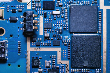 Microchips integrated on the board.