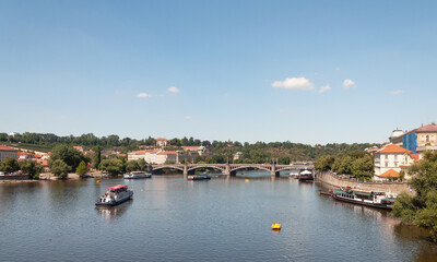 Vltava river in center of Prague