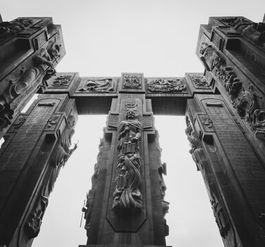 Dramatic black and white image of Chronicles of Georgia in Sakartvelo.2020