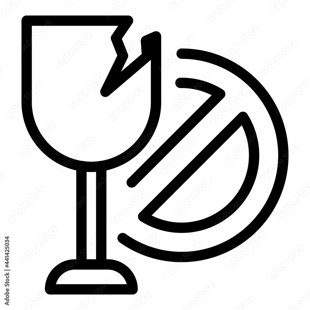 Poster broken glass icon. outline broken glass vector icon for web design isolated on white background