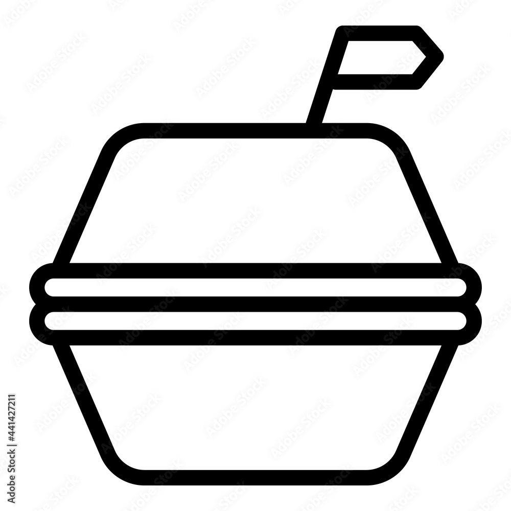 Poster take away hamburger icon. outline take away hamburger vector icon for web design isolated on white b