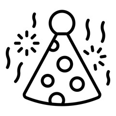 Star party hat icon. Outline Star party hat vector icon for web design isolated on white background