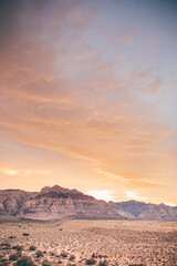 Red Rock Canyon near Las Vegas, Nevada in the desert at sunset