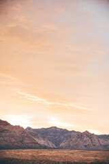 Red Rock Canyon near Las Vegas, Nevada in the desert at sunset