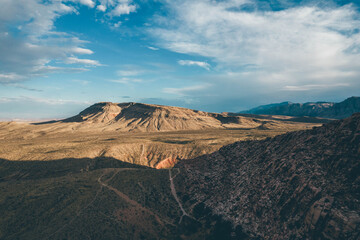 Red Rock Canyon near Las Vegas, Nevada in the desert at sunset