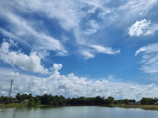 clouds over the river