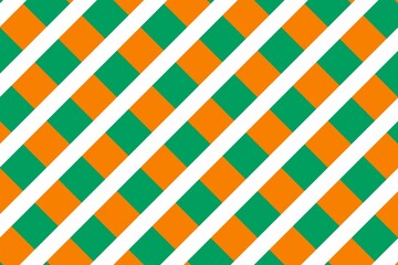 Simple geometric pattern in the colors of the national flag of Côte d'Ivoire