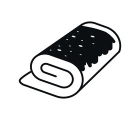 Roll cake. pastry concept. Dessert icon for patisserie and menu.
