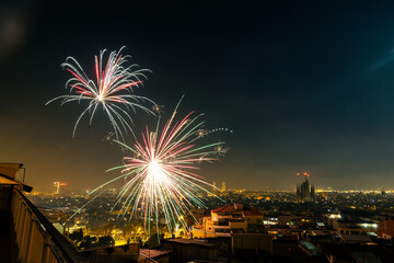 fireworks in San Juan night in Barcelona