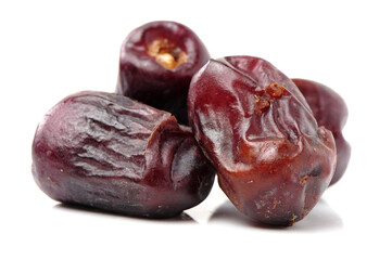 medjool dates on white background